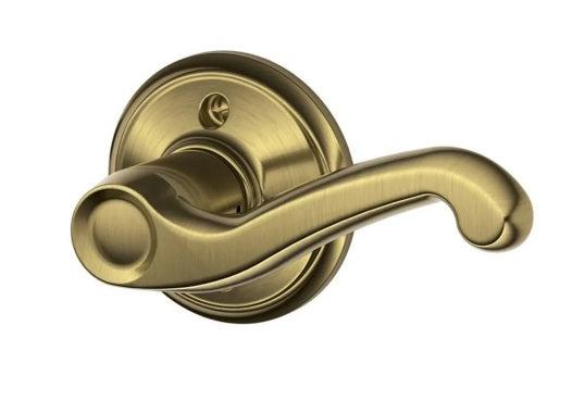 Schlage Right Hand Flair Lever Half Dummy in Antique Brass finish