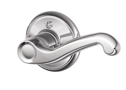 Schlage Right Hand Flair Lever Half Dummy in Bright Chrome finish