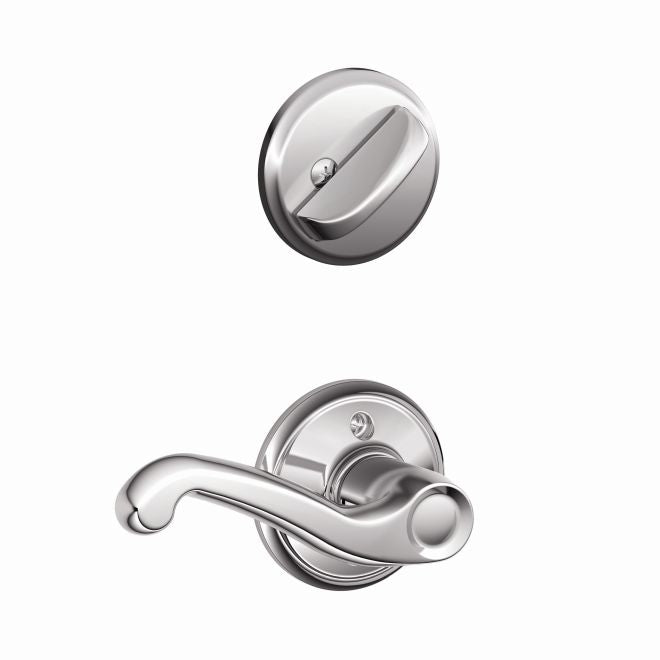 Schlage Right Hand Flair Lever Interior Active Trim - Exterior Handleset Sold Separately in Bright Chrome finish