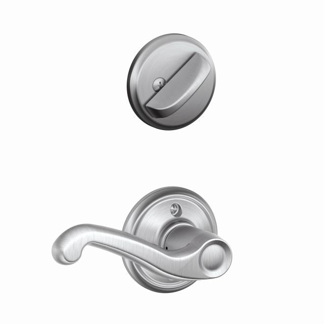 Schlage Right Hand Flair Lever Interior Active Trim - Exterior Handleset Sold Separately in Satin Chrome finish