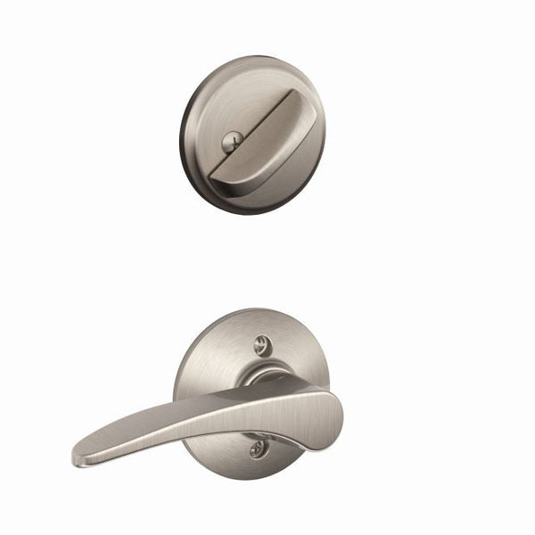 Schlage Right Hand Manhattan Lever Interior Active Trim - Exterior Handleset Sold Separately in Satin Nickel finish