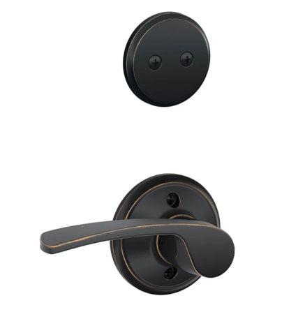 Schlage Right Hand Merano Dummy Lever Interior Trim - Exterior Handleset Sold Separately in Aged Bronze finish