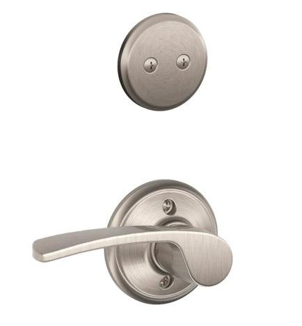 Schlage Right Hand Merano Dummy Lever Interior Trim - Exterior Handleset Sold Separately in Satin Nickel finish