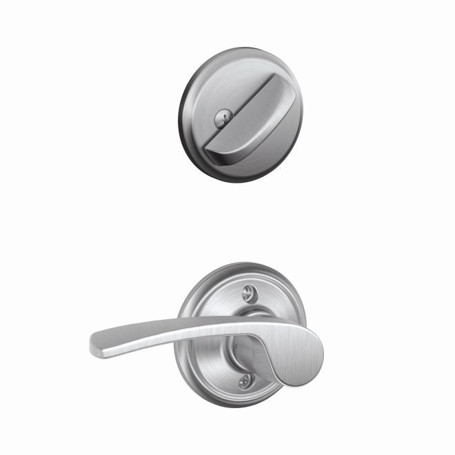 Schlage Right Hand Merano Lever Interior Active Trim - Exterior Handleset Sold Separately in Satin Chrome finish