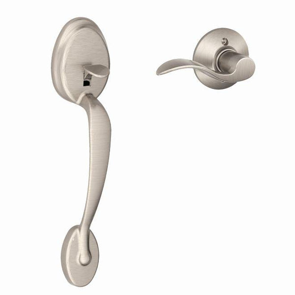 Schlage Right Hand Plymouth Bottom Half Handleset With Accent Lever in Satin Nickel finish