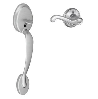 Schlage Right Hand Plymouth Bottom Half Handleset With Flair Lever in Satin Chrome finish