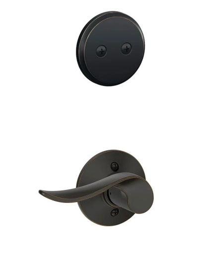 Schlage Right Hand Sacramento Lever Dummy Interior Trim - Exterior Handleset Sold Separately in Aged Bronze finish