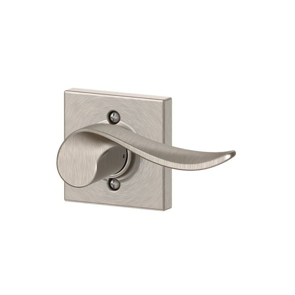 Schlage Right Hand Sacramento Lever With Collins Rosette Half Dummy in Satin Nickel finish