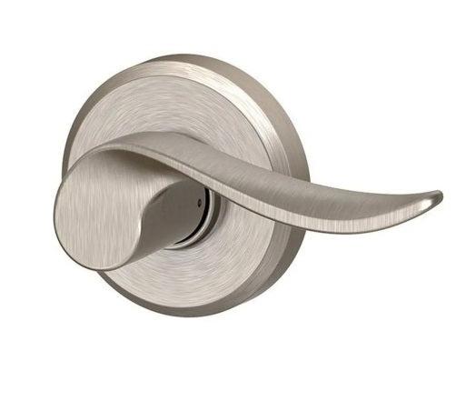 Schlage Right Hand Sacramento Lever With Greyson Rosette Half Dummy in Satin Nickel finish