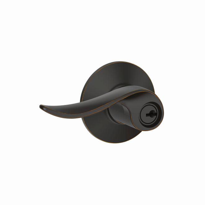 Schlage Sacramento Lever Keyed Entry Lock in Aged Bronze finish