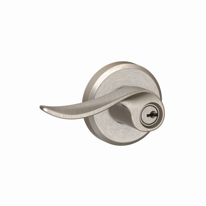 Schlage Sacramento Lever With Greyson Rosette Keyed Entry Lock in Satin Nickel finish