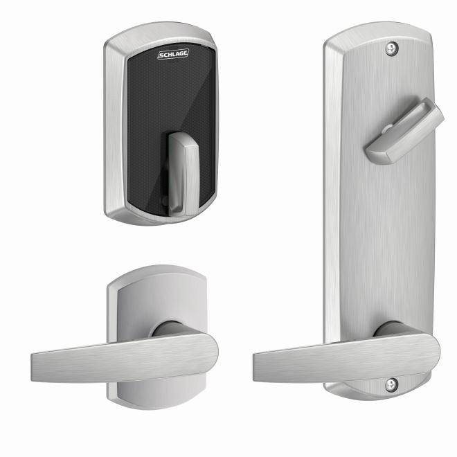 Schlage Schlage Control Smart Interconnected Locks with Greenwich Trim and Jupiter Lever in Satin Chrome finish