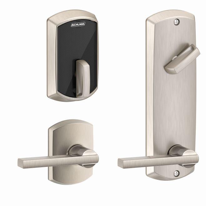 Schlage Schlage Control Smart Interconnected Locks with Greenwich Trim and Latitude Lever in Satin Chrome finish