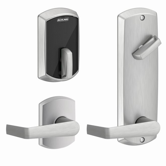 Schlage Schlage Control Smart Interconnected Locks with Greenwich Trim and Saturn Lever in Satin Chrome finish