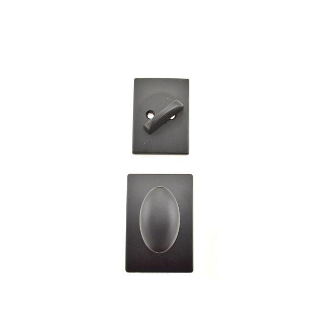 Schlage Siena Knob With Century Rosette Interior Active Trim - Exterior Handleset Sold Separately in Flat Black finish