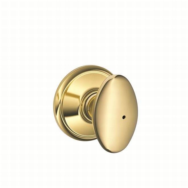 Schlage Siena Privacy Knob in Bright Brass finish