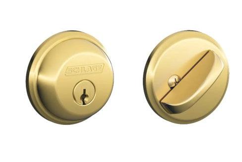 Schlage Single Cylinder Deadbolt in Bright Brass finish