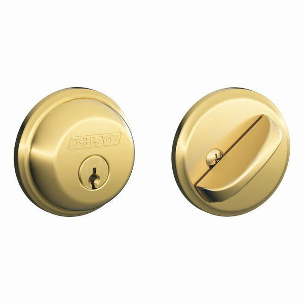 Schlage Single Cylinder Deadbolt in Lifetime Brass finish