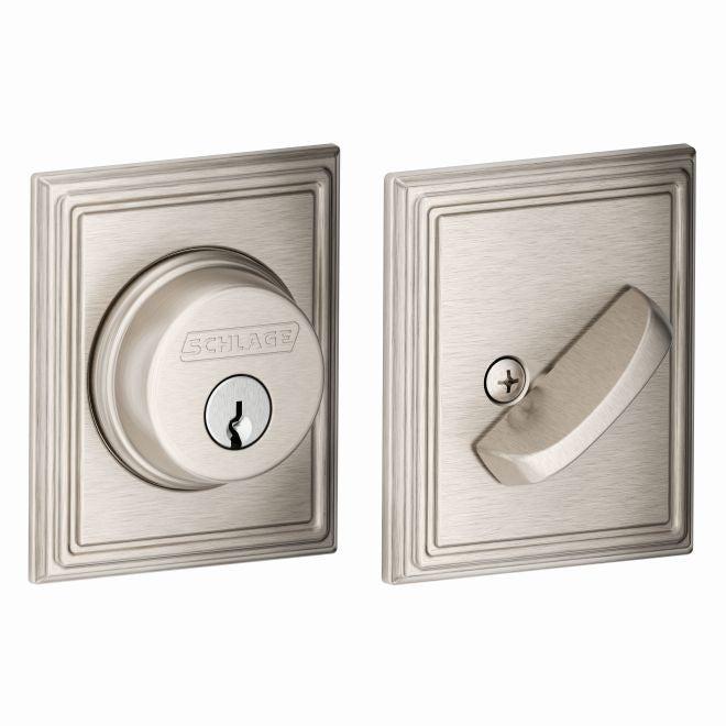 Schlage Single Cylinder Deadbolt With Addison Trim in Satin Nickel finish