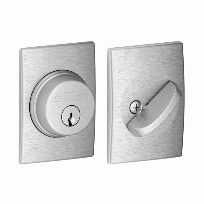 Schlage Single Cylinder Deadbolt With Century Trim in Satin Chrome finish