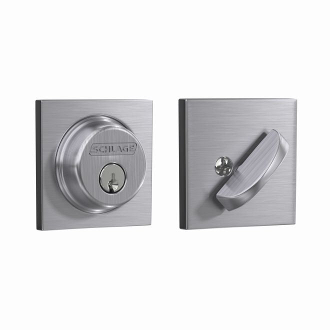 Schlage Single Cylinder Deadbolt With Collins Trim in Satin Chrome finish