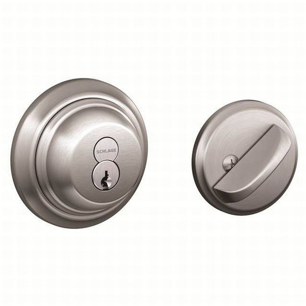 Schlage Single Cylinder Deadbolt With Full Size Interchangeable Core in Satin Chrome finish