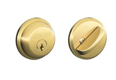 Schlage Tapered Single Cylinder Deadbolt in Bright Brass finish