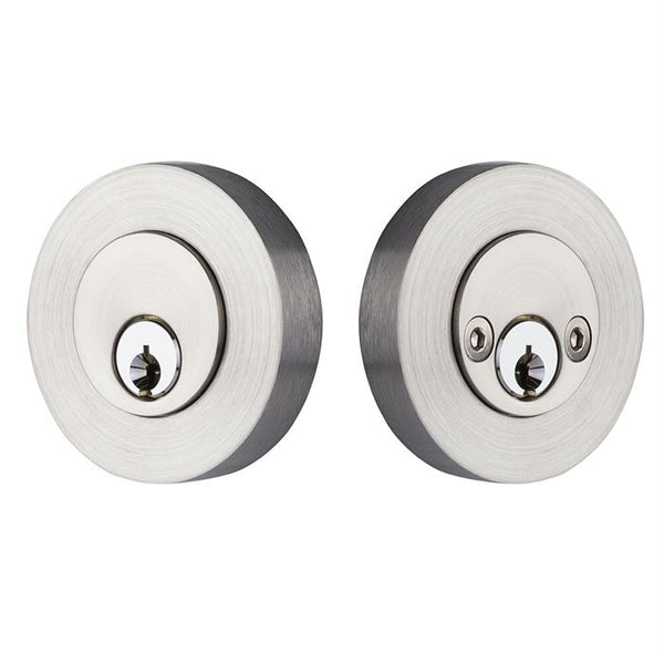 Stainless Steel Modern Disc Double Cylinder Keyed Deadbolt in Brushed Stainless Steel#finish option_Brushed Stainless Steel