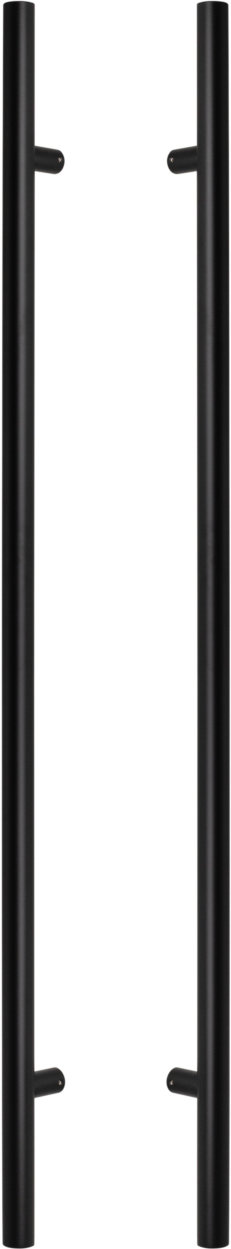 Sure-Loc 48" Round Long Door Pull, Double-Sided in Flat Black finish