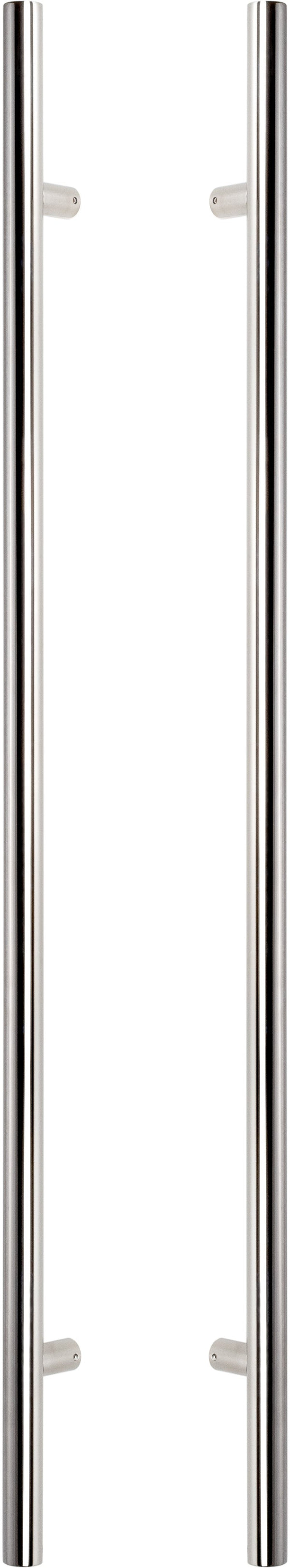 Sure-Loc 48" Round Long Door Pull, Double-Sided in Polished Chrome finish