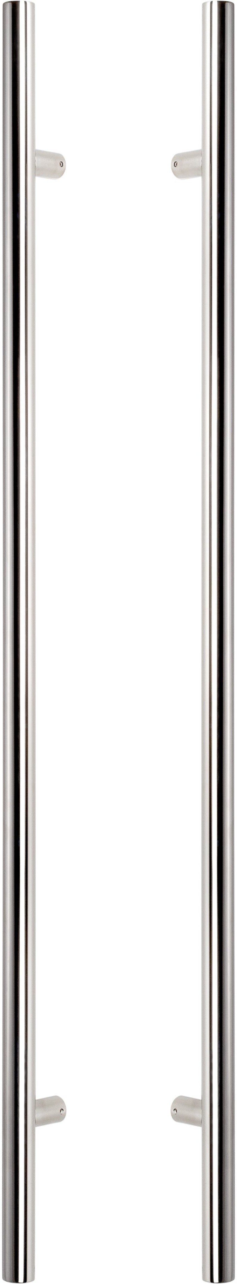 Sure-Loc 48" Round Long Door Pull, Double-Sided in Polished Chrome finish