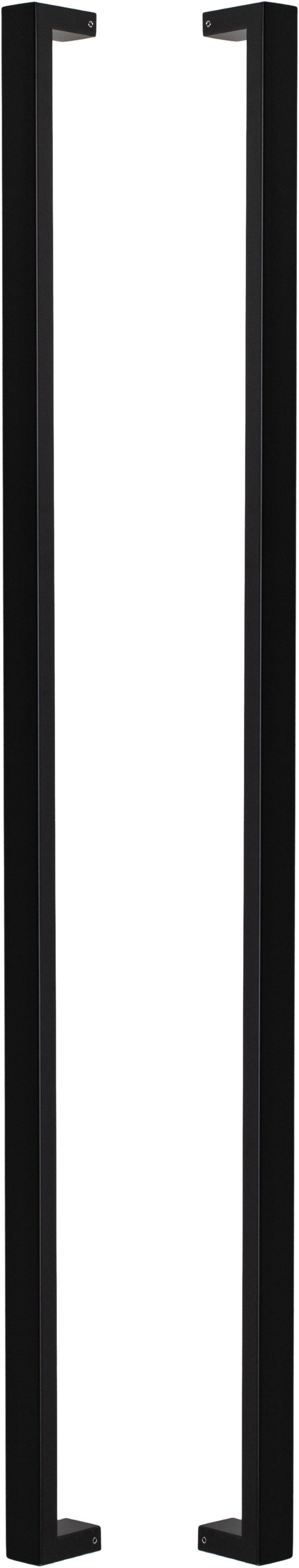 Sure-Loc 48" Square Long Door Pull, Double-Sided in Flat Black finish