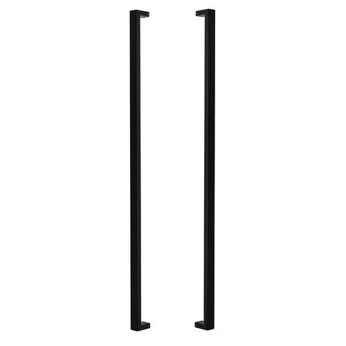 The Sure-Loc 72" Square Long Door Pull, Double-Sided in Flat Black finish