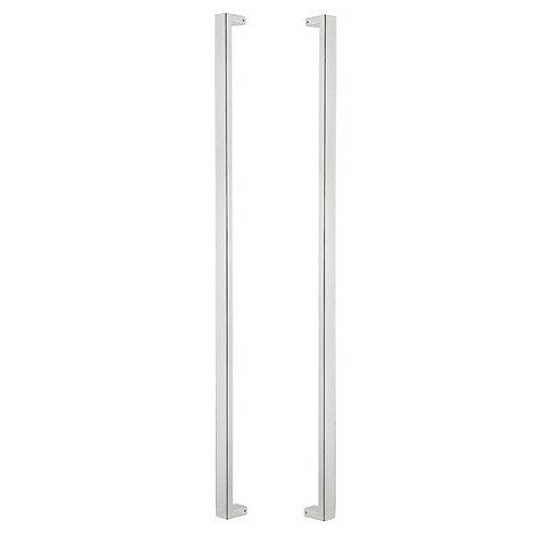 The Sure-Loc 72" Square Long Door Pull, Double-Sided in Polished Chrome finish