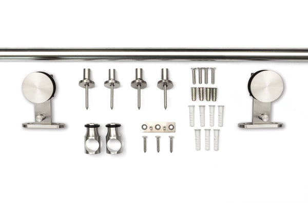 Sure-Loc Barn Door Rail System, 72" in Brushed Stainless Steel finish