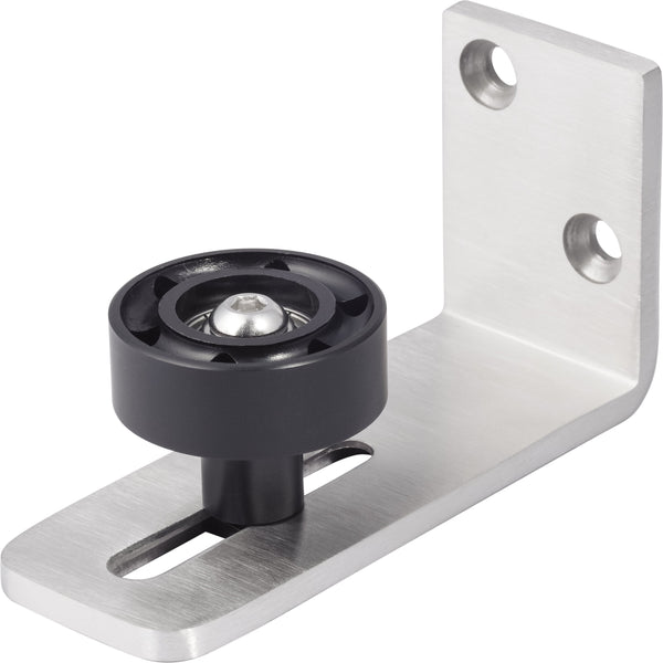 Sure-Loc Barn Track Roller Guide, Wall Mounted in Satin Nickel finish