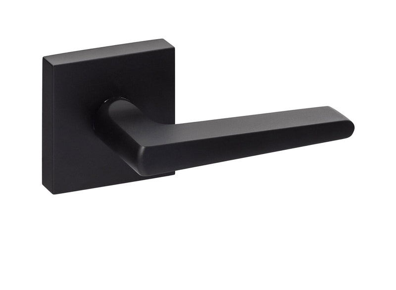 The Sure-Loc Basel 28 Degree Square Passage Lever in Flat Black finish