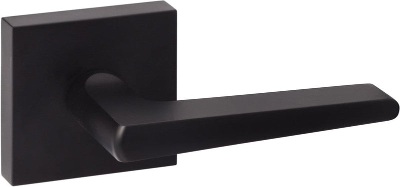 The Sure-Loc Basel Lever with Square Rosette in Flat Black finish