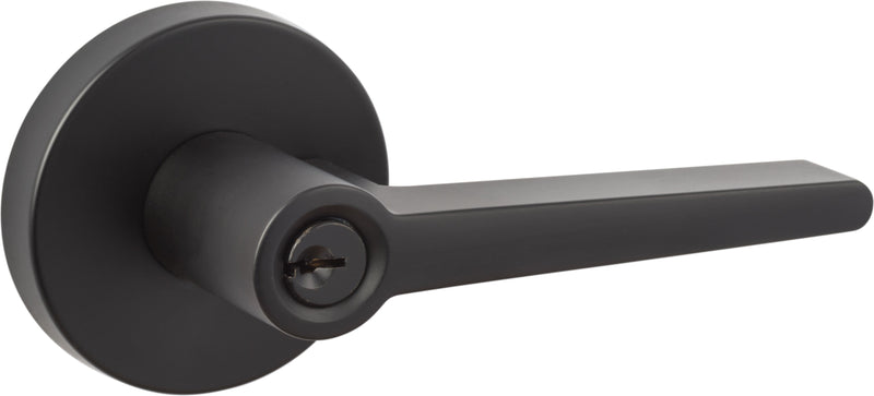 Sure-Loc Basel Round Entry Lever in Flat Black finish