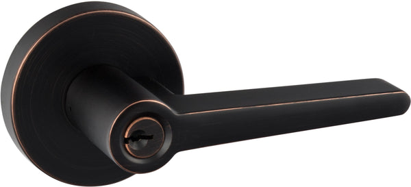 Sure-Loc Basel Round Entry Lever in Vintage Bronze finish