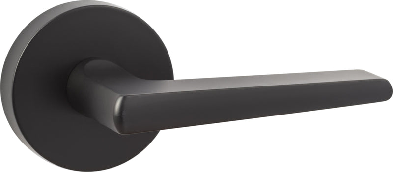 Sure-Loc Basel Round Passage Lever in Flat Black finish