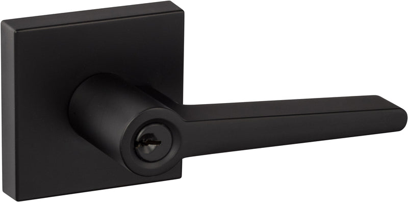 Sure-Loc Basel Square Entry Lever in Flat Black finish