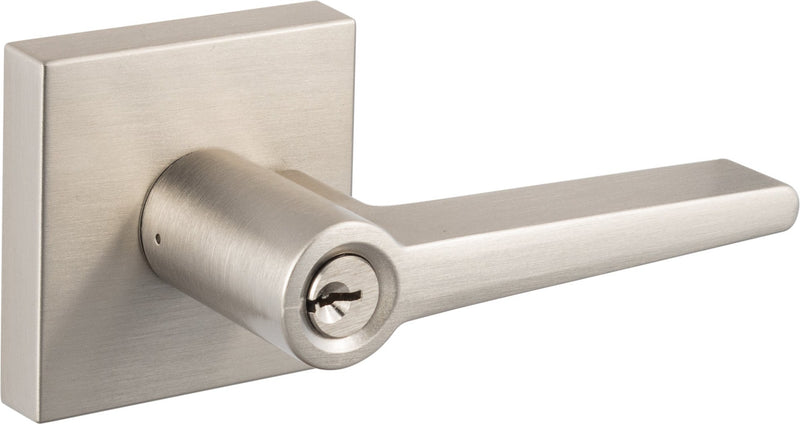 Sure-Loc Basel Square Entry Lever in Satin Nickel finish