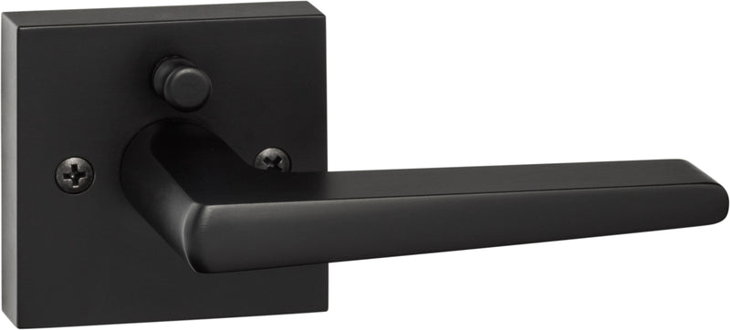 Sure-Loc Basel Square Privacy Lever, Reversible Handing in Flat Black finish