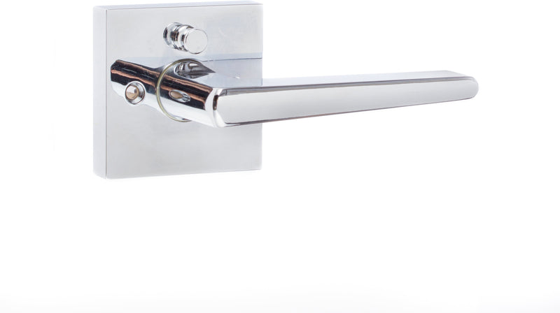 Sure-Loc Basel Square Privacy Lever, Reversible Handing in Polished Chrome finish