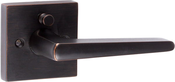 Sure-Loc Basel Square Privacy Lever, Reversible Handing in Vintage Bronze finish