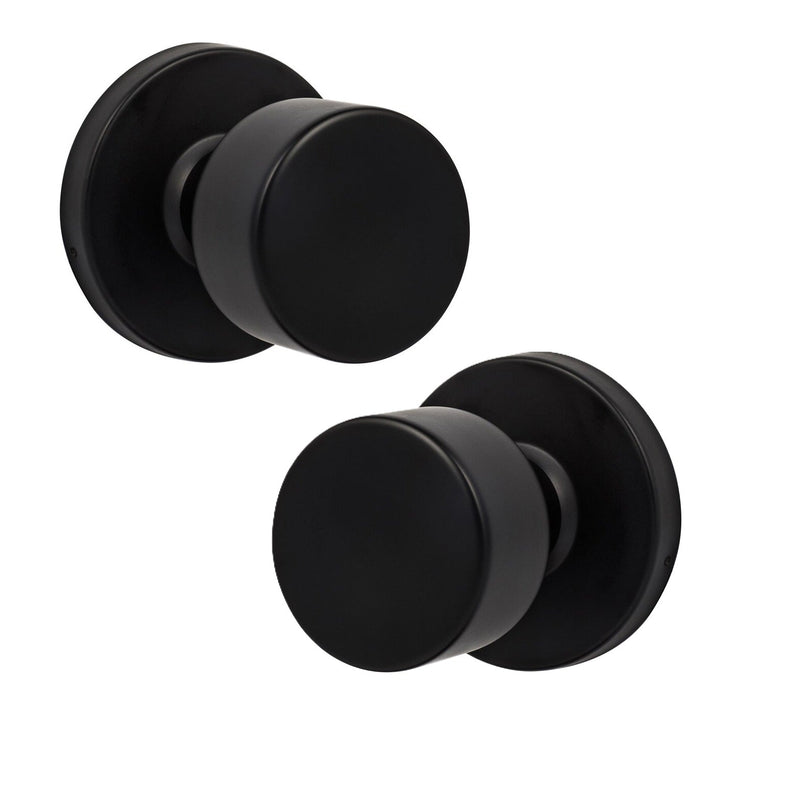 The Sure-Loc Bergen Knob with Round Rosette in Flat Black finish