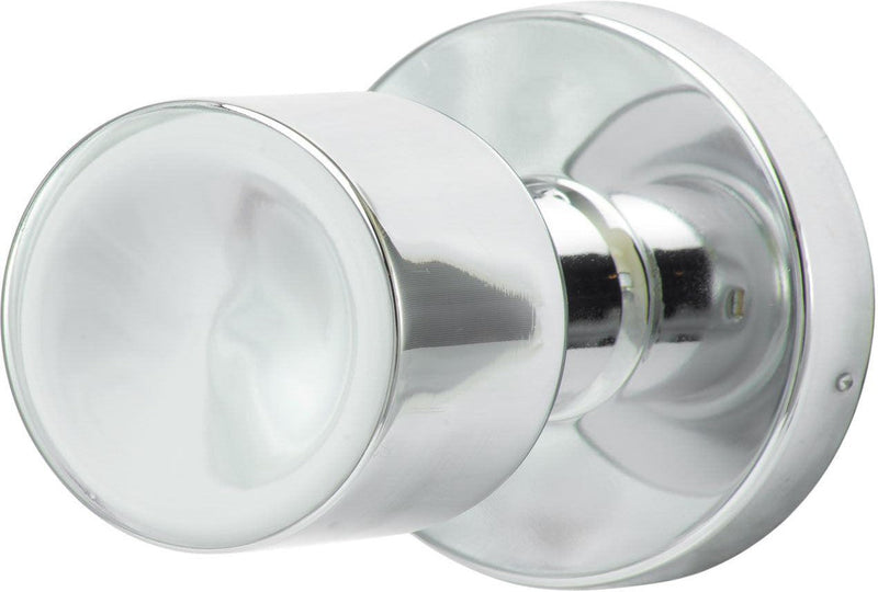 The Sure-Loc Bergen Knob with Round Rosette in Polished Chrome finish