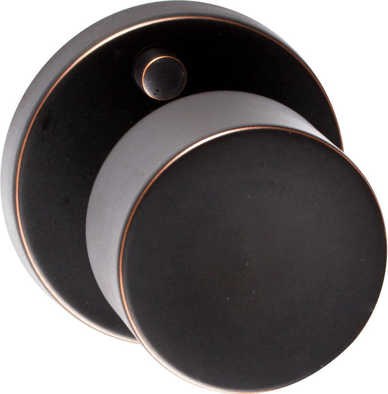 The Sure-Loc Bergen Knob with Round Rosette in Vintage Bronze finish