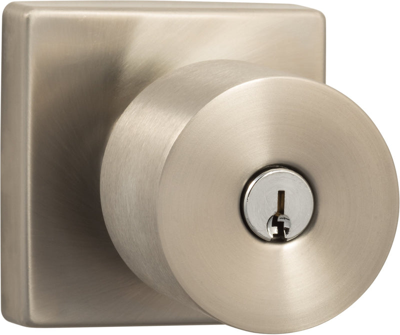 Sure-Loc Bergen Square Entry Knobset in Satin Stainless Steel finish